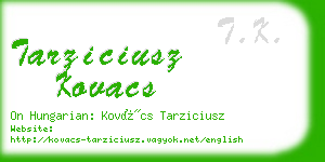 tarziciusz kovacs business card